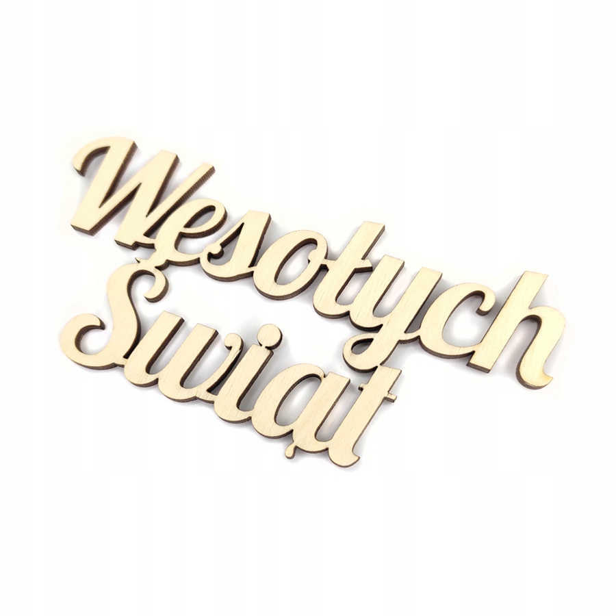 Drewniany Napis WESOŁYCH ŚWIĄT dekor 12,5 cm