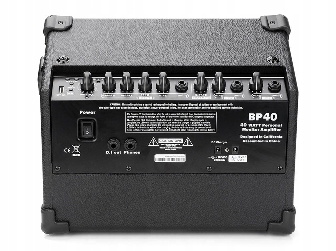 Wzmacniacz Akustyczny CoolMusic BP40 3 Kanały USB Na Akumulator Marka Coolmusic