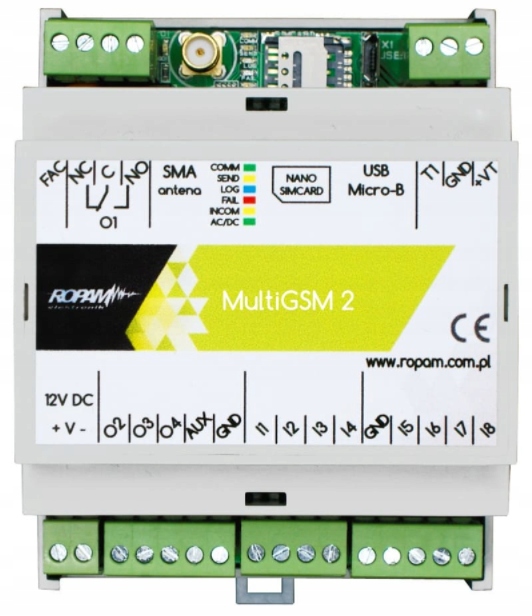 Ropam MultiGSM-D4M 2 Moduł powiadomienia DIN
