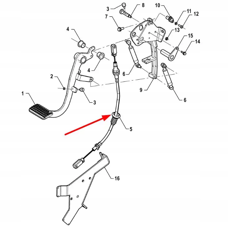 P5S21201005 Linka pedału sprzęgła L-760 Numer katalogowy części ASP5S21201005