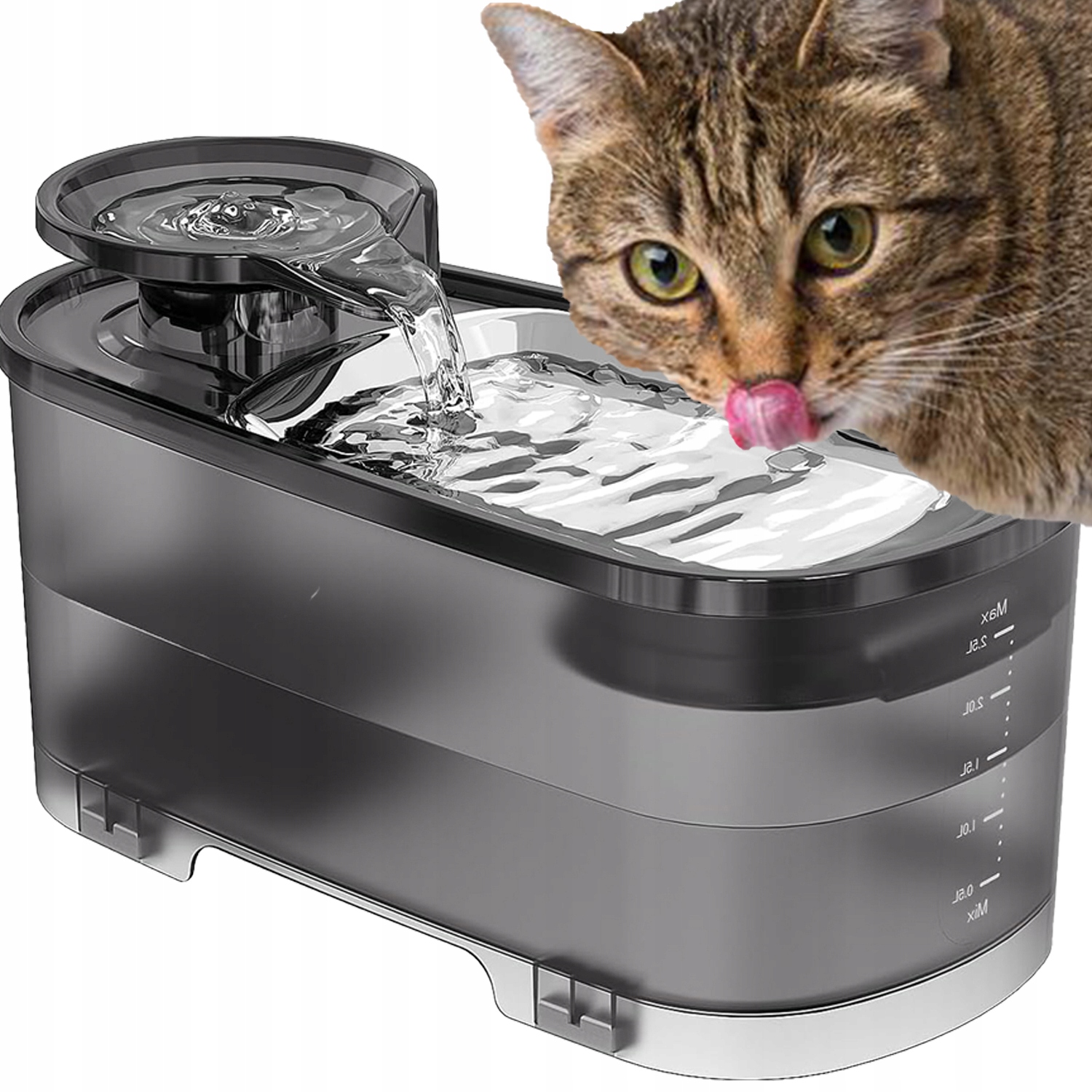 Levně Automatická Napáječka Na Vodu Fontána Pro Kočky Psa Miska 2.5L Tichá S Filtrem