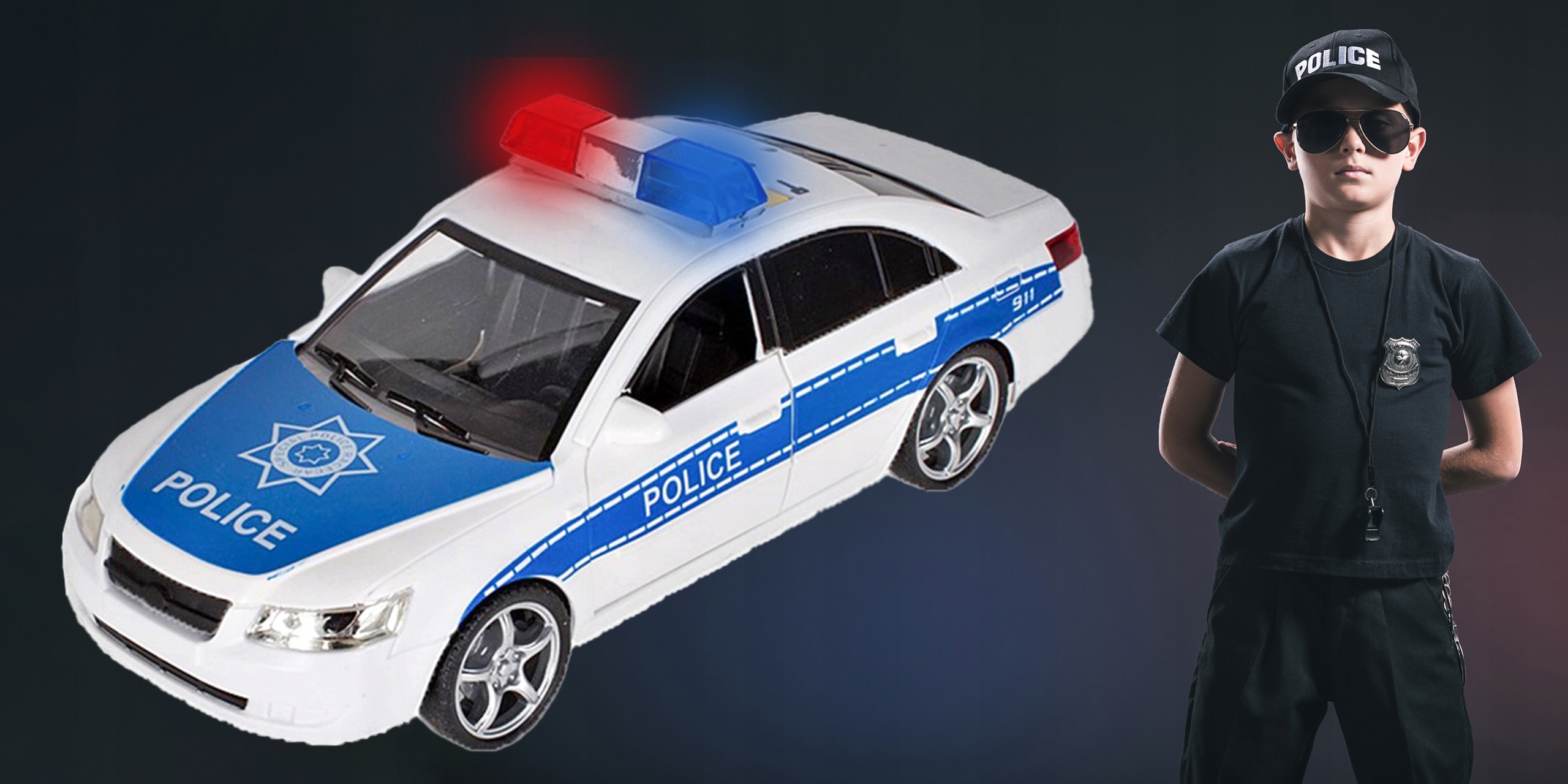 AUTOPOLICEJNÍ POLICEJNÍ AUTOMOBIL 1:16 SE ZVUKY A SVĚTLEM Materiál plast ostatní