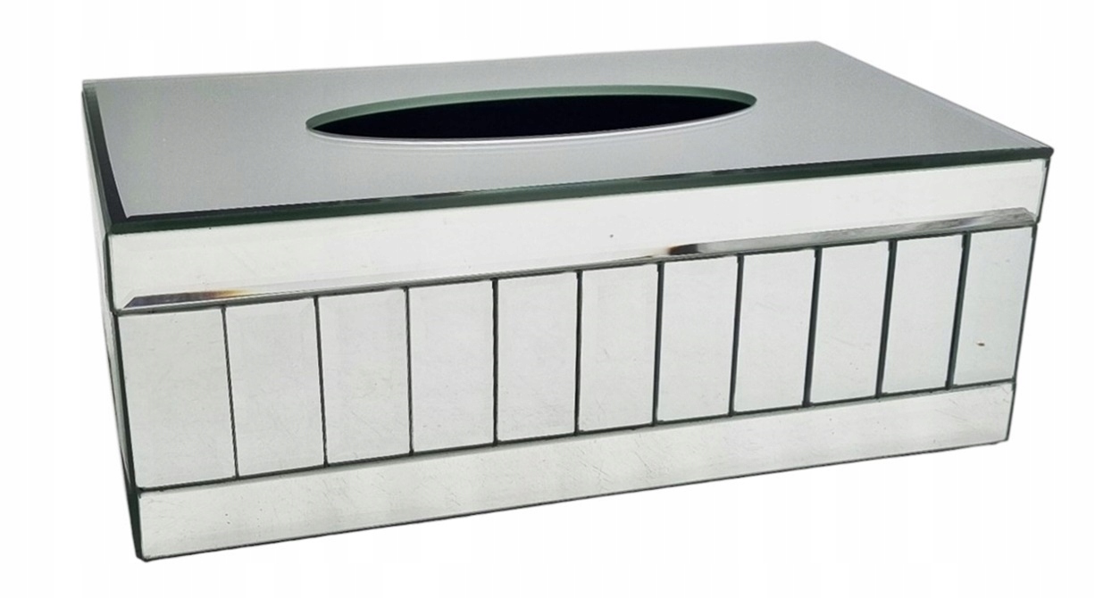 Krabička Na Ubrousky Krabička Na Kapesníky Zrcadlový Efekt PY-ZJH13 Stříbrná