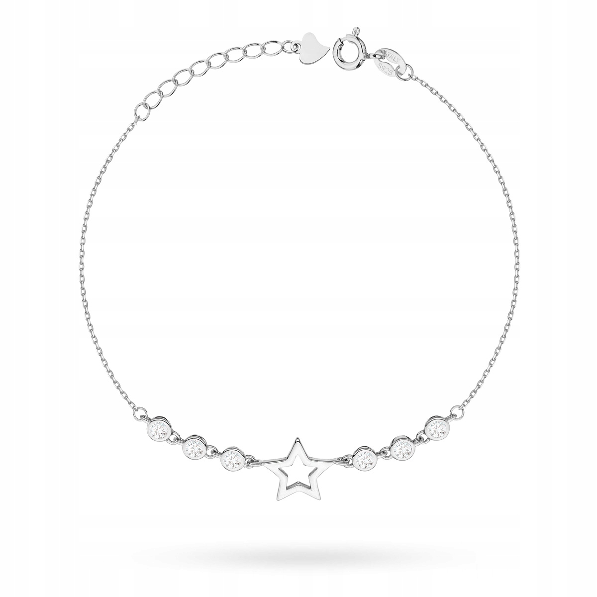 Dámský náramek ze stříbra ryzost 925 s hvězdou a Zirkony