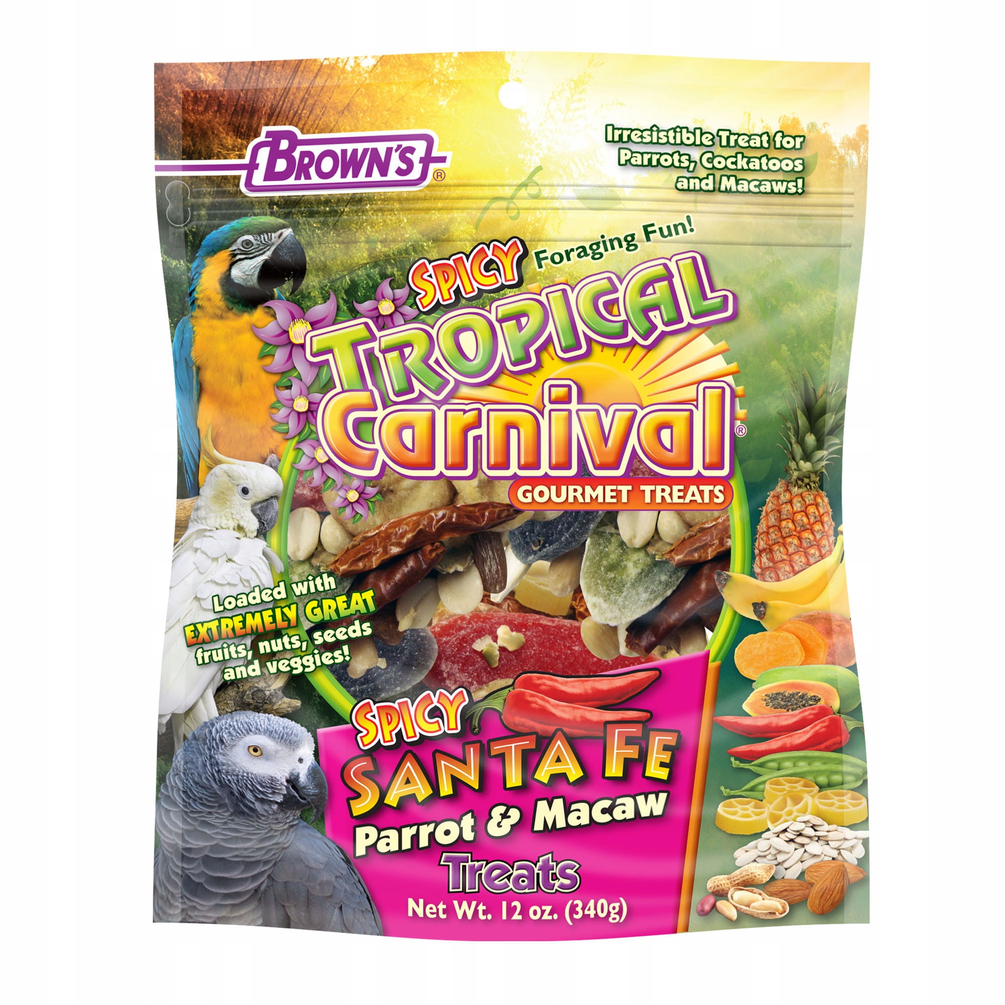 Tropical Carnival – Směs exotických pochoutek pro velké papoušky 340 g