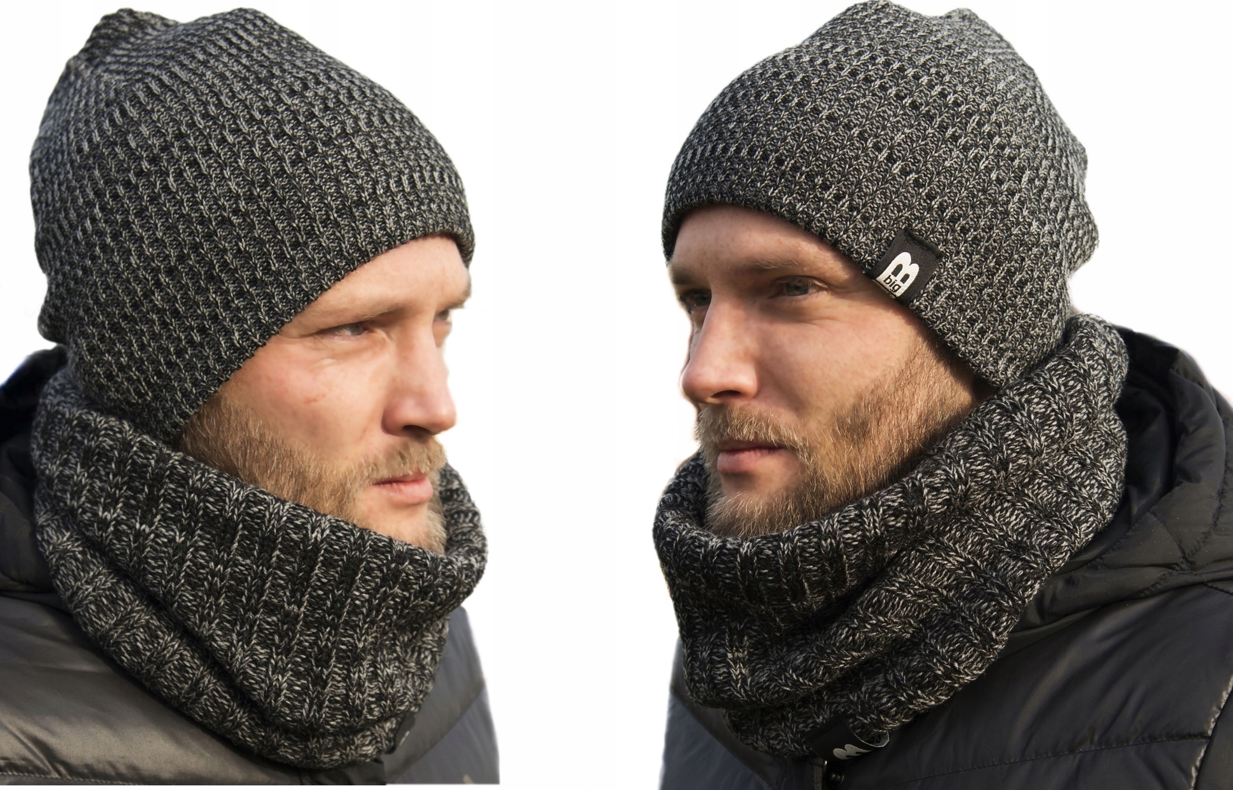 KOMPLET ZESTAW MĘSKI ZIMOWY CZAPKA KOMIN SZALIK k5 Materiał dominujący inny