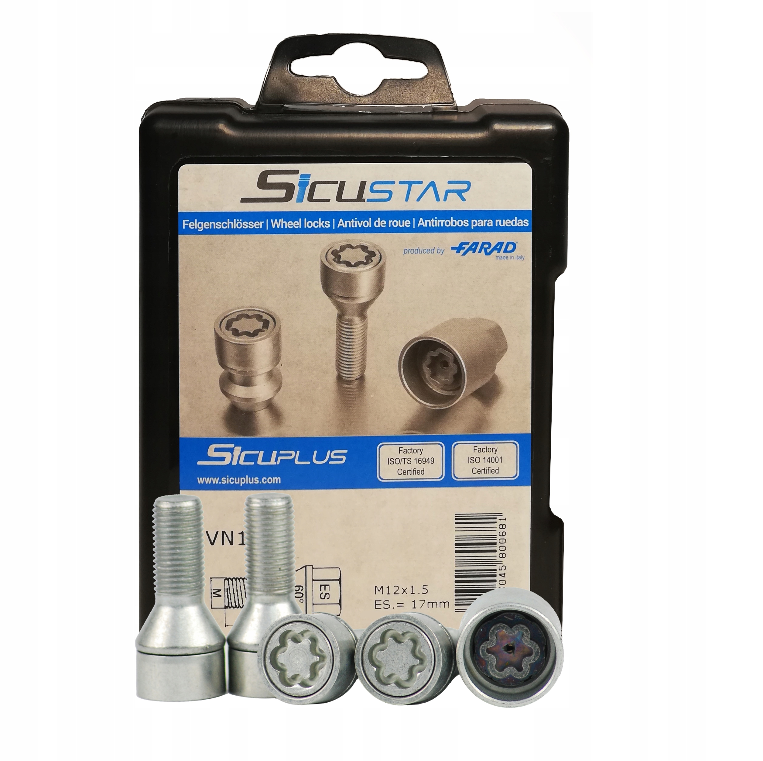 Крепежные винты SICUSTAR 12x1. 5x35 конус 17