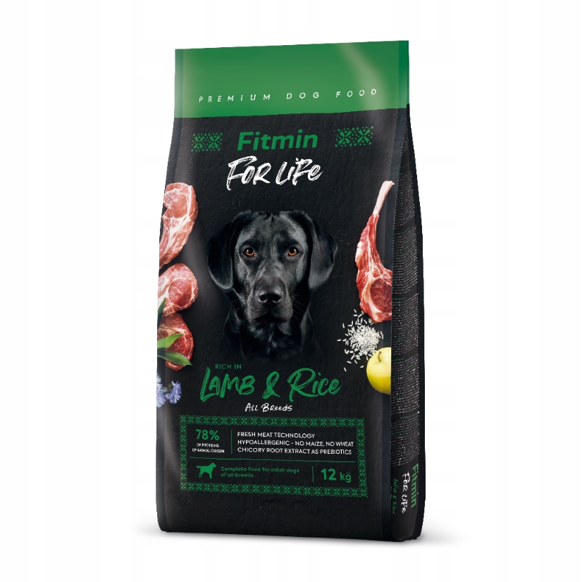 Levně Fitmin Dog For Life Lamb&Rice Krmivo pro dospělé psy jehněčí a rýže 12 kg