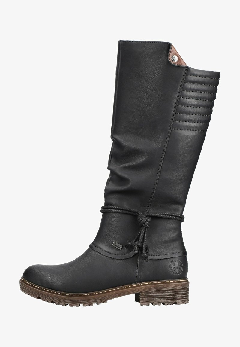 Rieker Černé Kozačky Kozačky Z Přírodní Kůže S Bambulkami 36 6DA