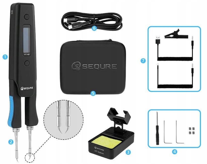Pęseta Rozlutownica Lutownica Sequre HT140
