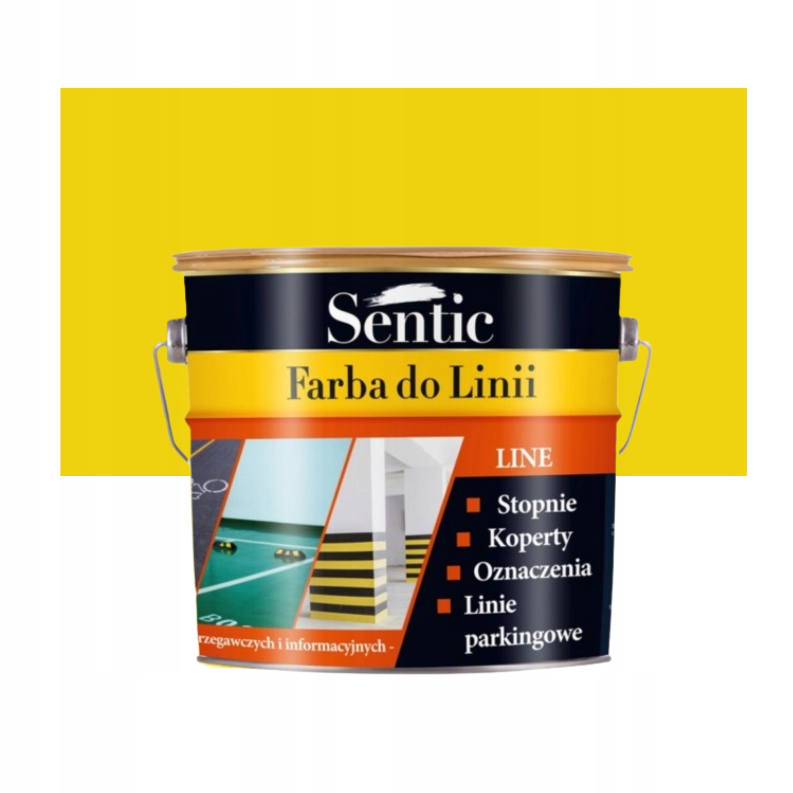Sentic Farba Drogowa Do Malowania Linii Pasów Oznaczeń Na Betonie Żółta 3 L