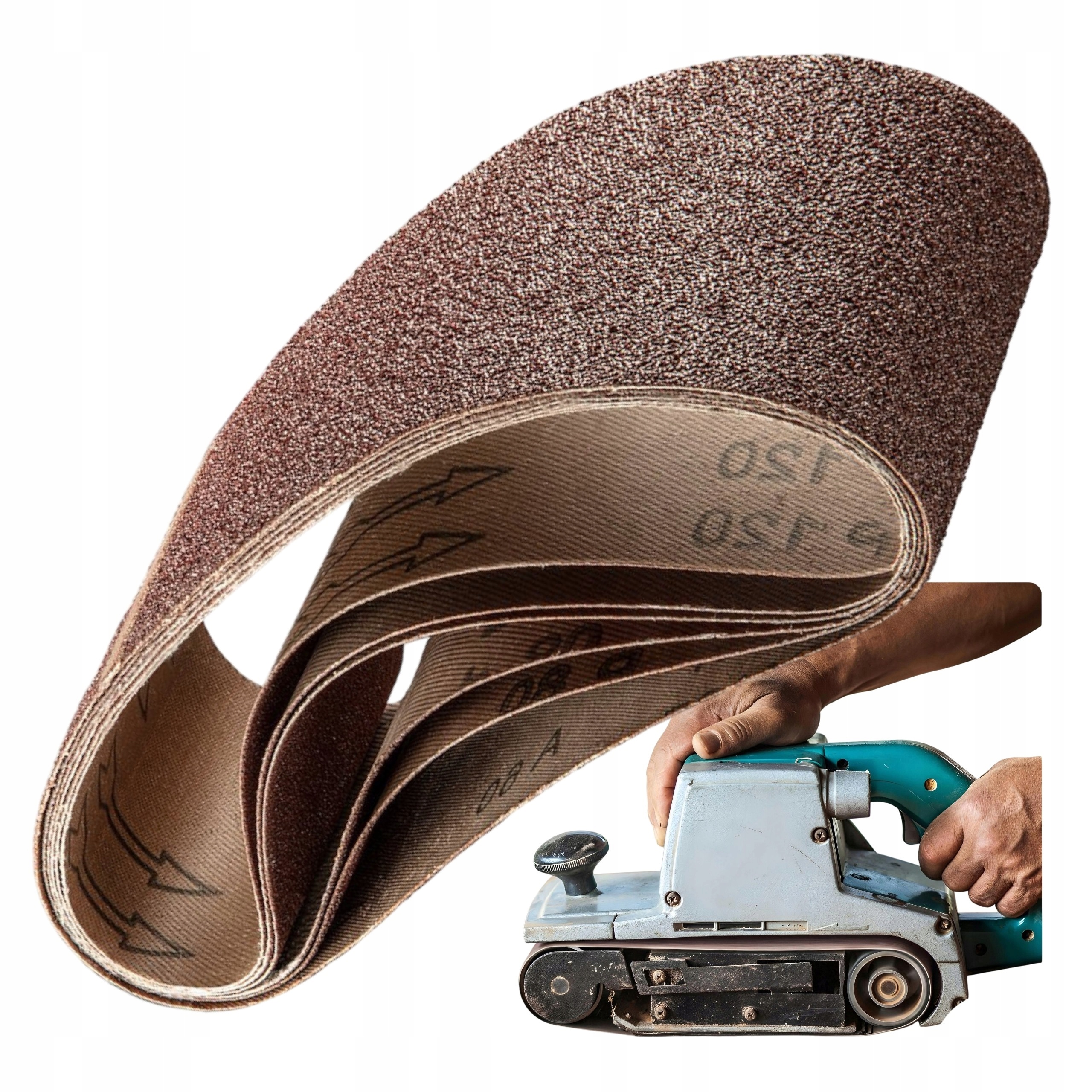 Pasy ścierne do szlifierki taśmowej 75x533 Zestaw 6 sztuk P60 80 100 120