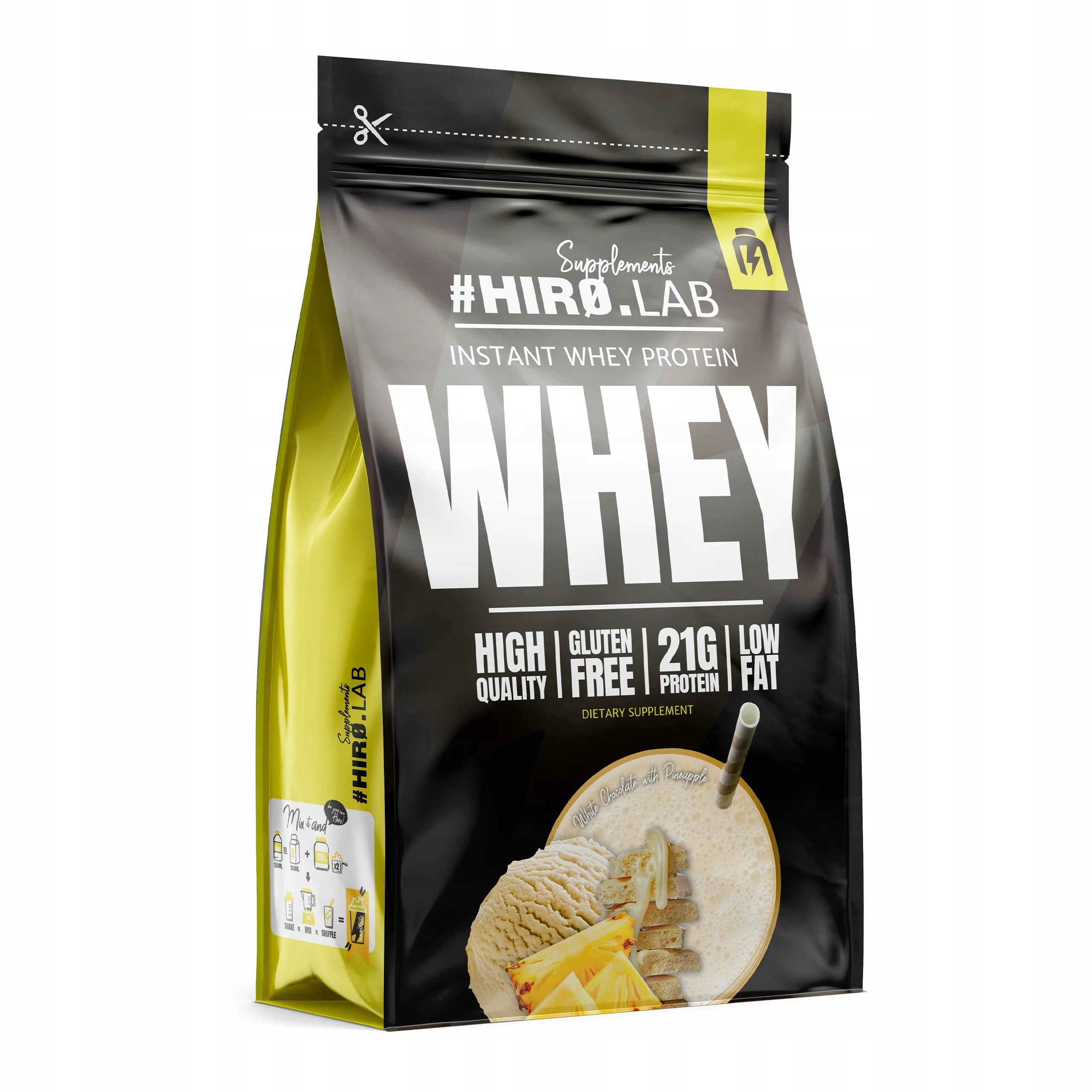 Hiro.Lab Instant Whey Protein 750g Protein Wpc Čokoláda Ananas