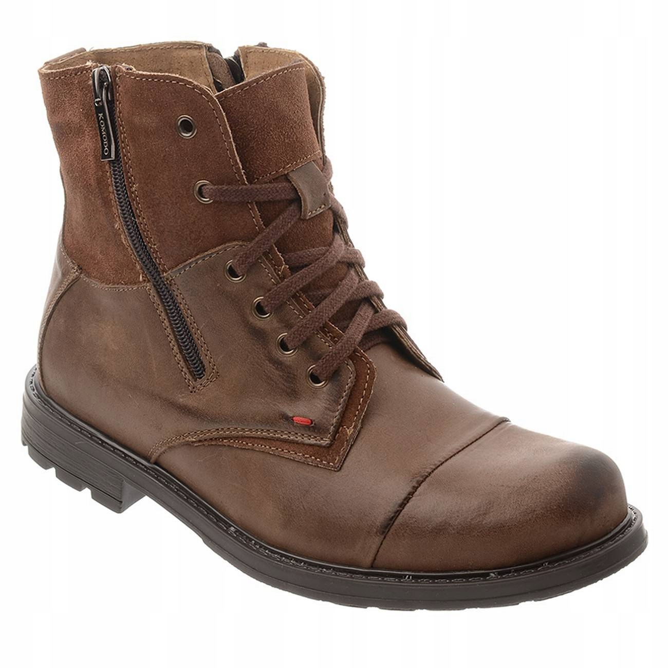 

Buty Męskie Sztyblety Ocieplane Skóra 871 Brąz 43