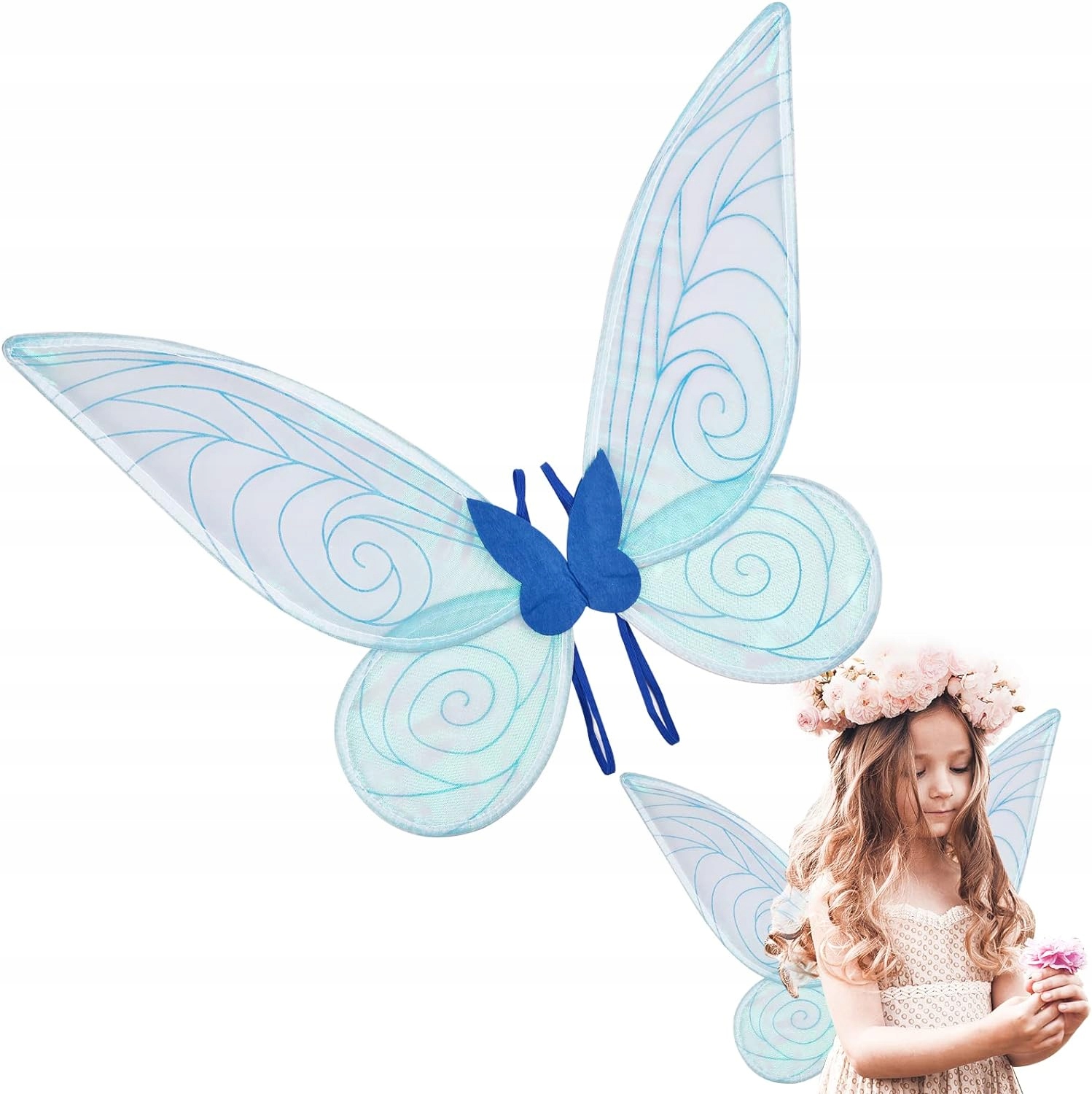 Skrzydła Wróżki, motyla, Elfa sesja cosplay , przebranie + różdżka Kolor wielokolorowy