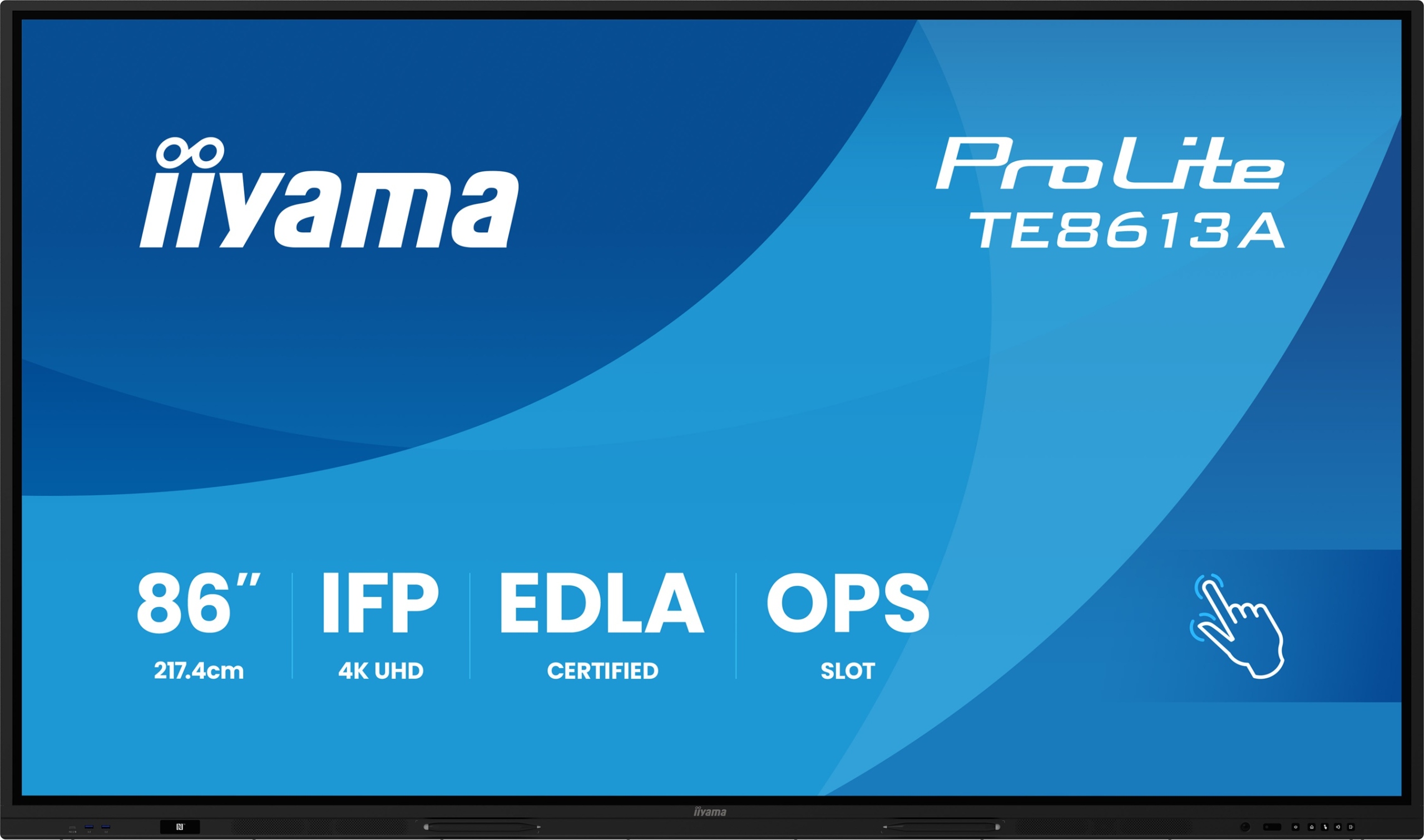 86" iiyama TE8613A-B2AG: Ips, 4K, 40P, Usb-c, Edlá