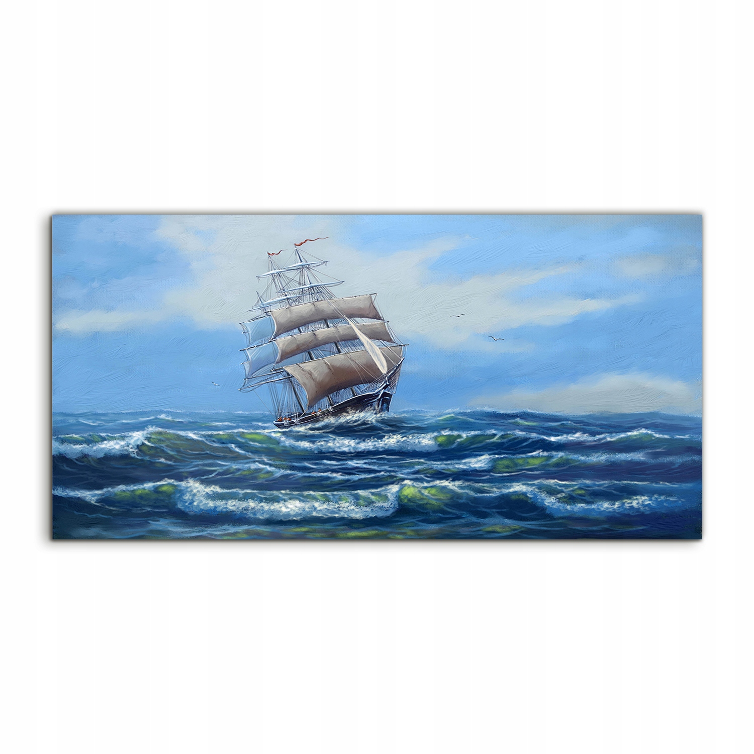 Akrylový obraz 100x50 závesný Námorná Loď Nebo Vlny More