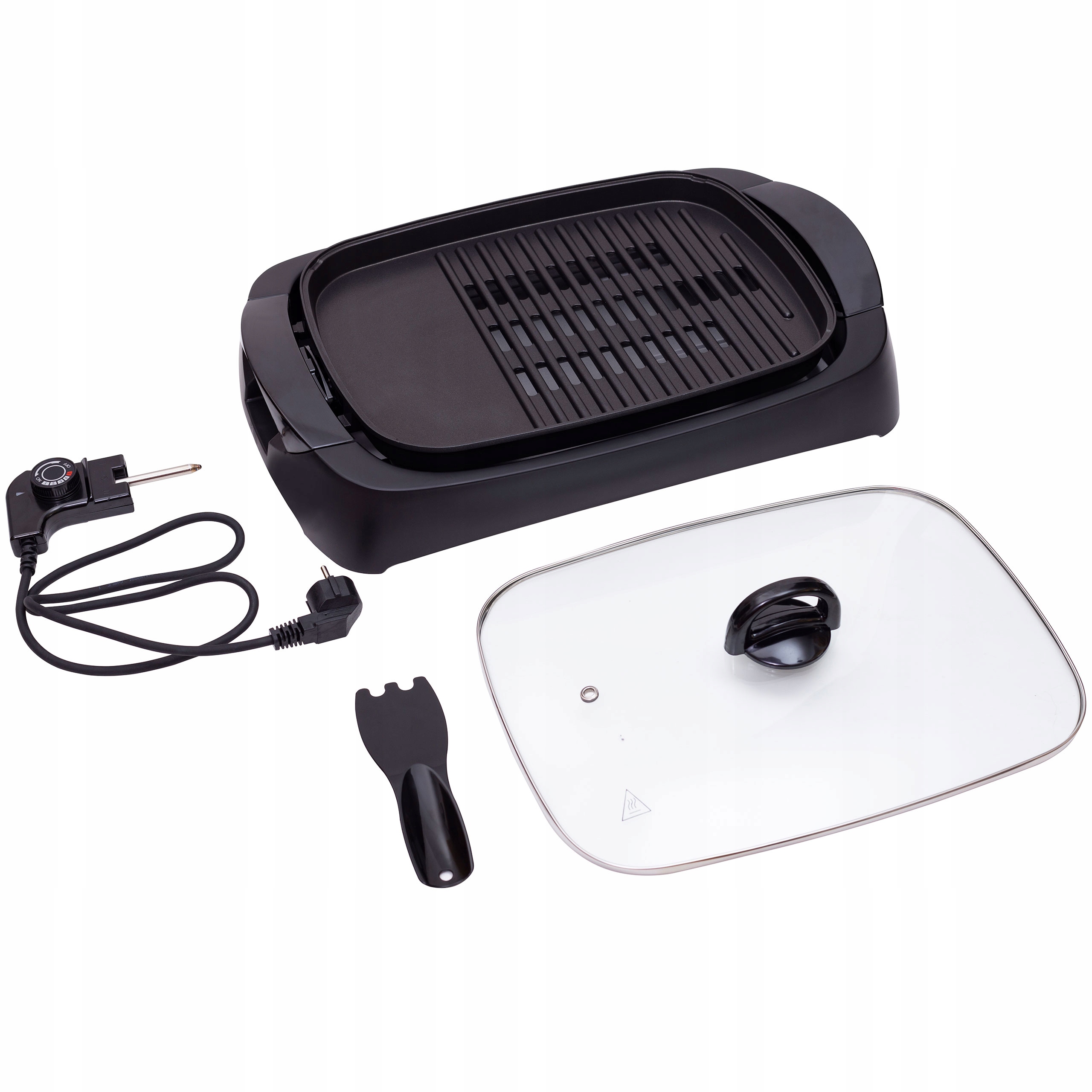 Grill Elektryczny AD 6610 3000W 2 Pola Grzejne Szklana Pokrywa
