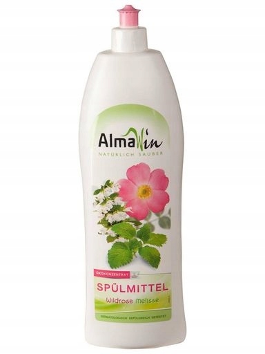 2x Almawin Tekutý prostředek na mytí nádobí šípková růže meduňka Eco 1 l