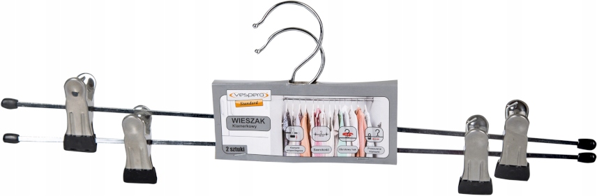 

Vespero 2x Wieszak na spodnie spódnice klamerkowy