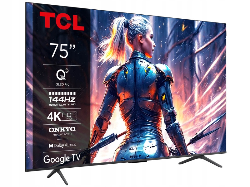 Televízia Tcl 75C75B 75" Qled 4K 144Hz Google Tv Dolby Atmos