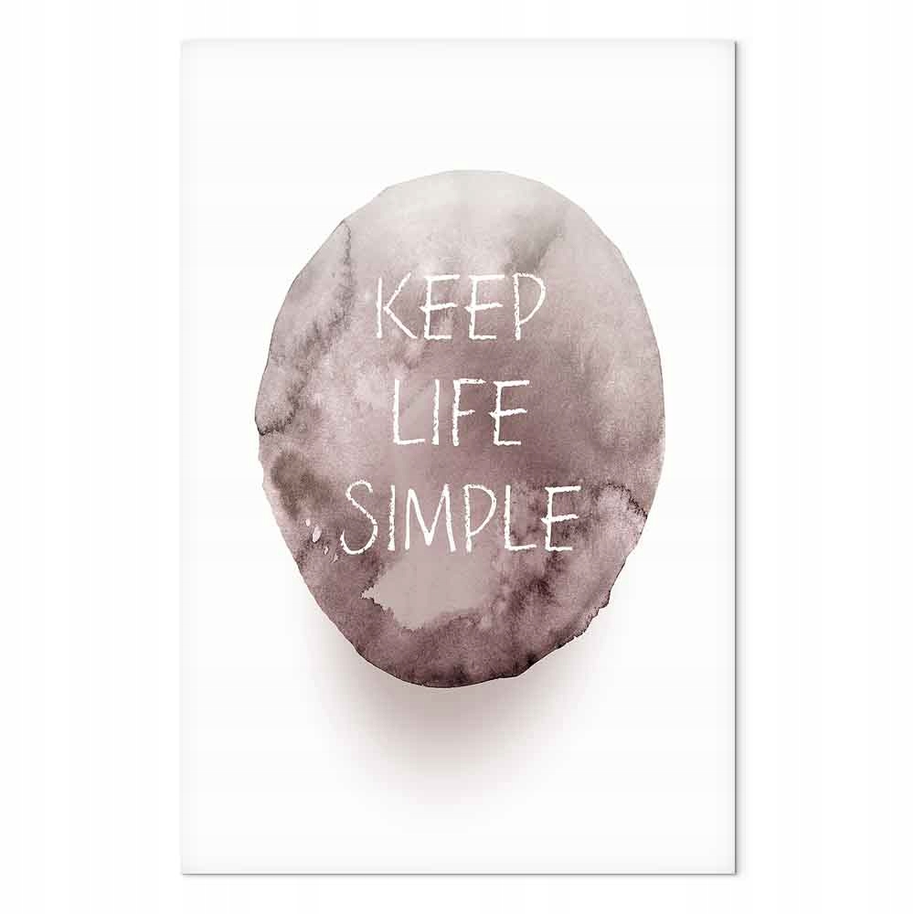 Obraz na plátně canvas Akvarel Nápis Motto Jednoduchost Jasnost Boho 40x60 cm