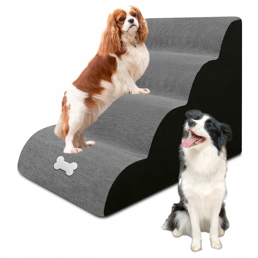 Levně Schody Pro Psa Kočku 4 Stupně Šikmé Schůdky Protiskluzová Spodní Strana 40 CM