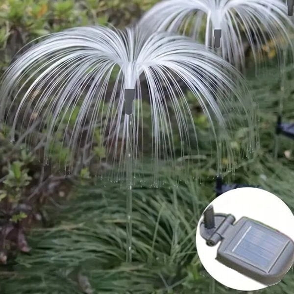 LAMPA OGRODOWA SOLARNA ŚWIATŁOWODOWA DMUCHAWIEC Kolor dominujący srebrny