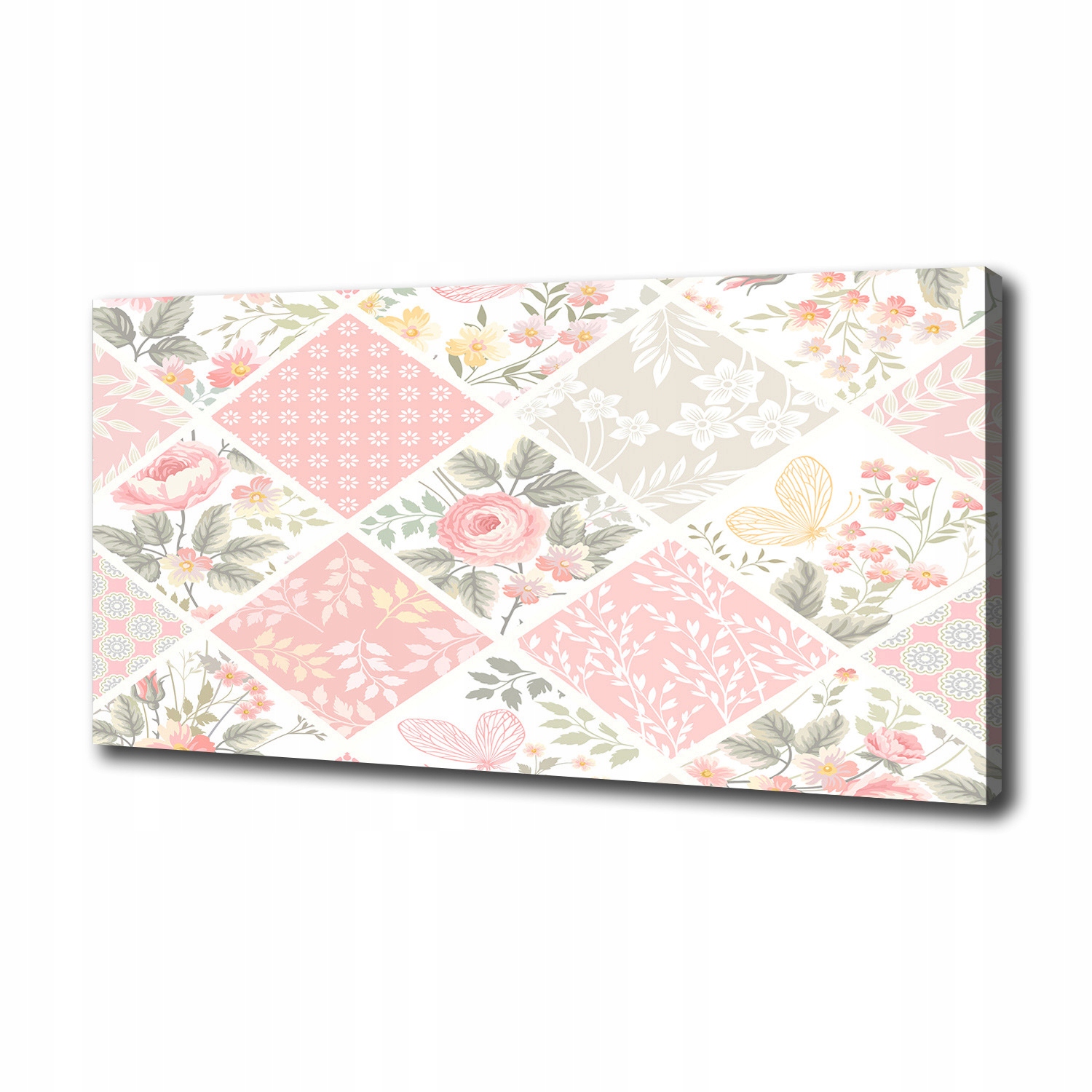 

Foto obraz na płótnie Róże i motyle wzór 100x50 cm