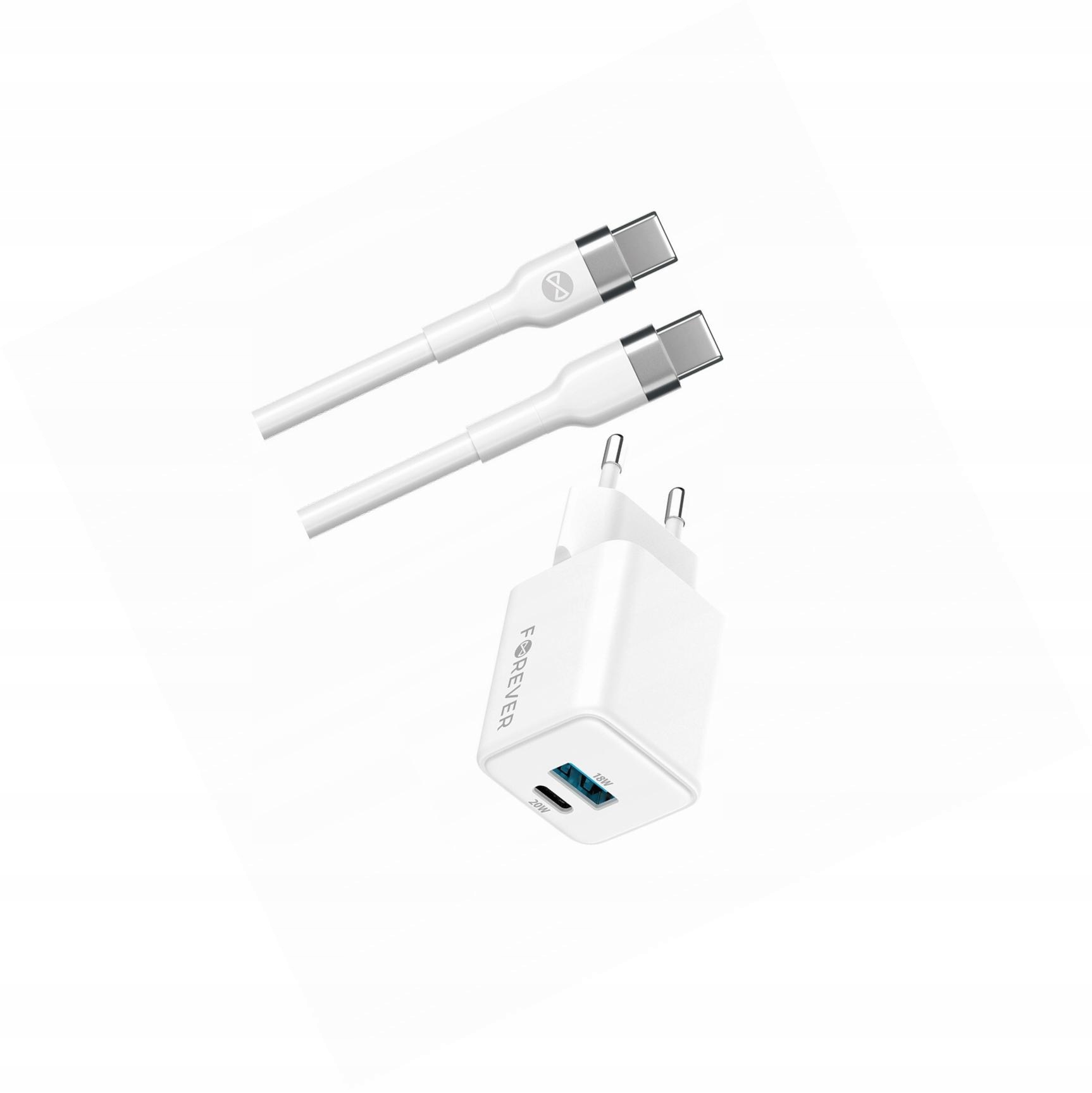 Szybka ładowarka GaN 20W 2 wejścia Usb i Usb-c z kablem do Oppo Reno 5Z
