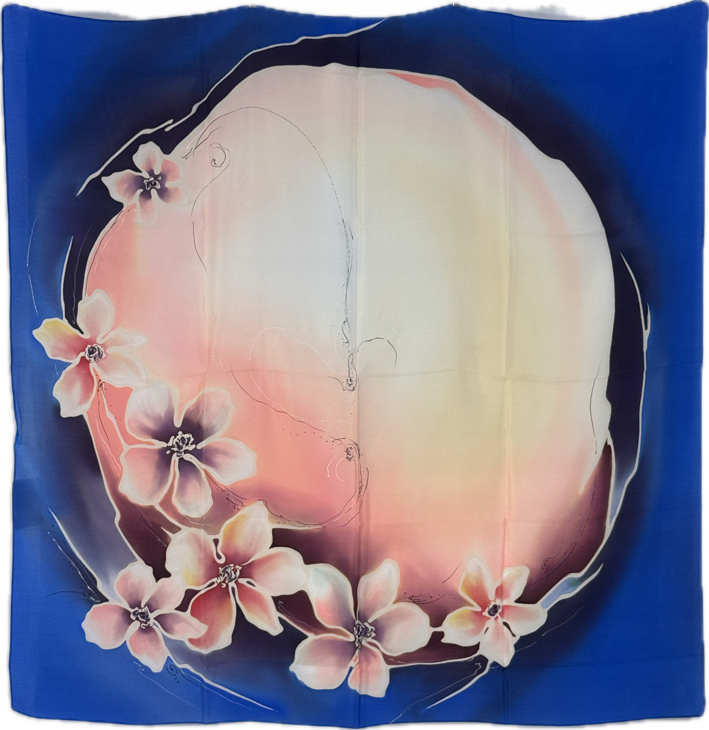 Milanówek Šátek s květinami v kouzelném okně 90x90 Dárek