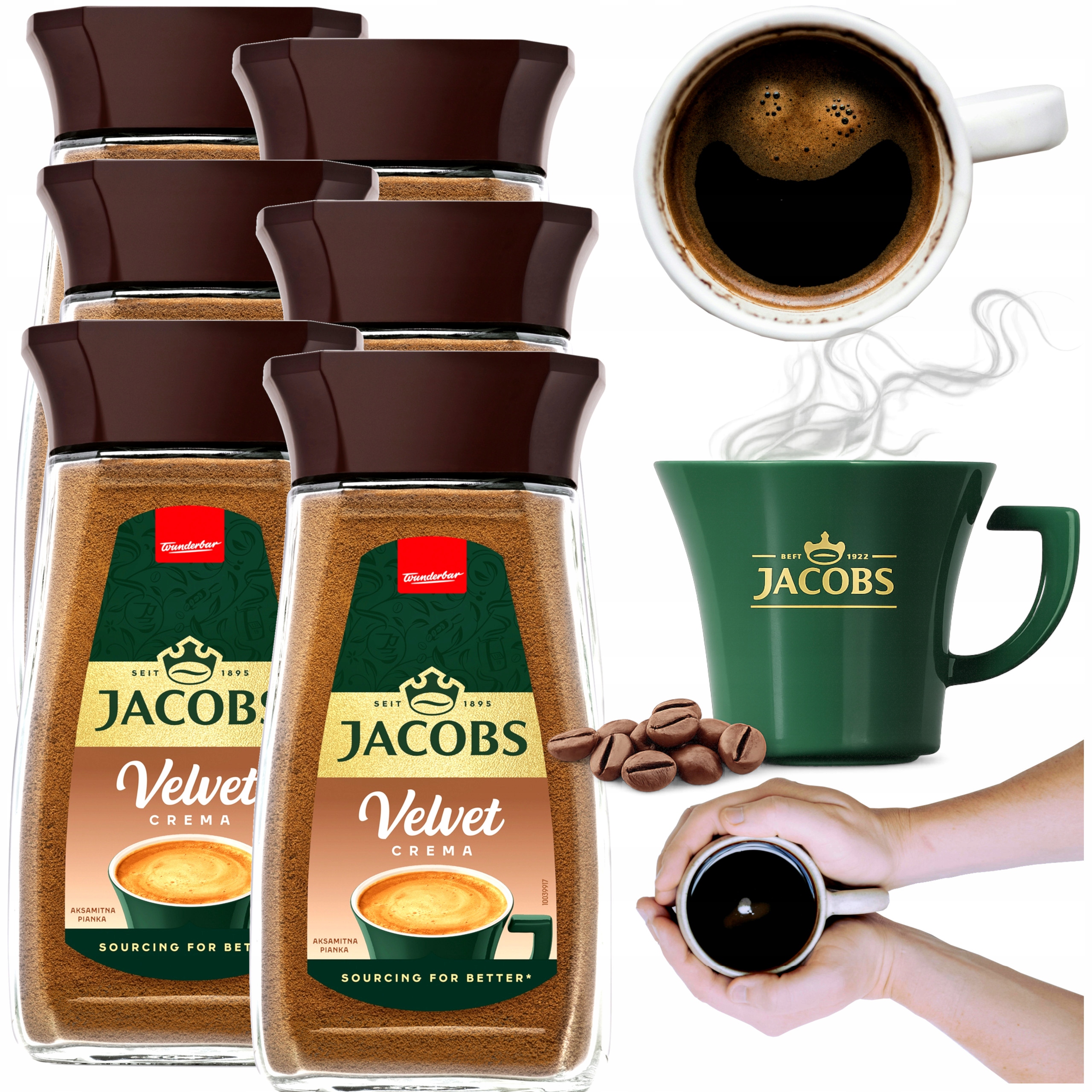 Kawa Jacobs Rozpuszczalna 200g x6 Velvet Crema W Słoiku Instant Original