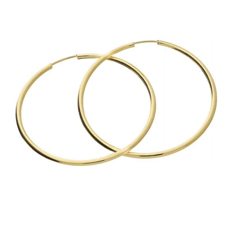 náušnice zlaté dámské 585, stylová kolečka, 45 mm, zrno 1.63 g