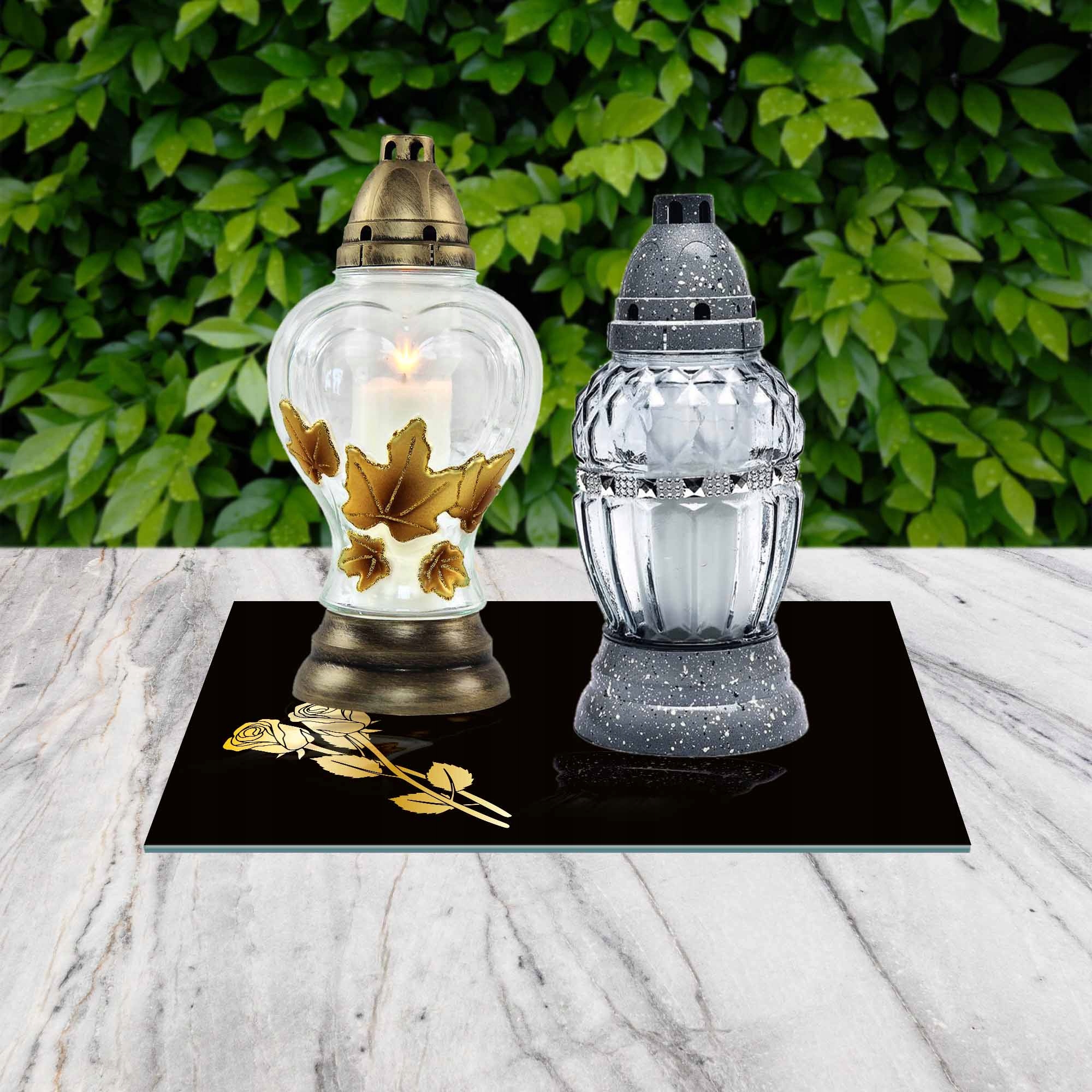 SZKLANA PODSTAWKA POD ZNICZE 40x30cm 488b Wysokość produktu 0.5 cm