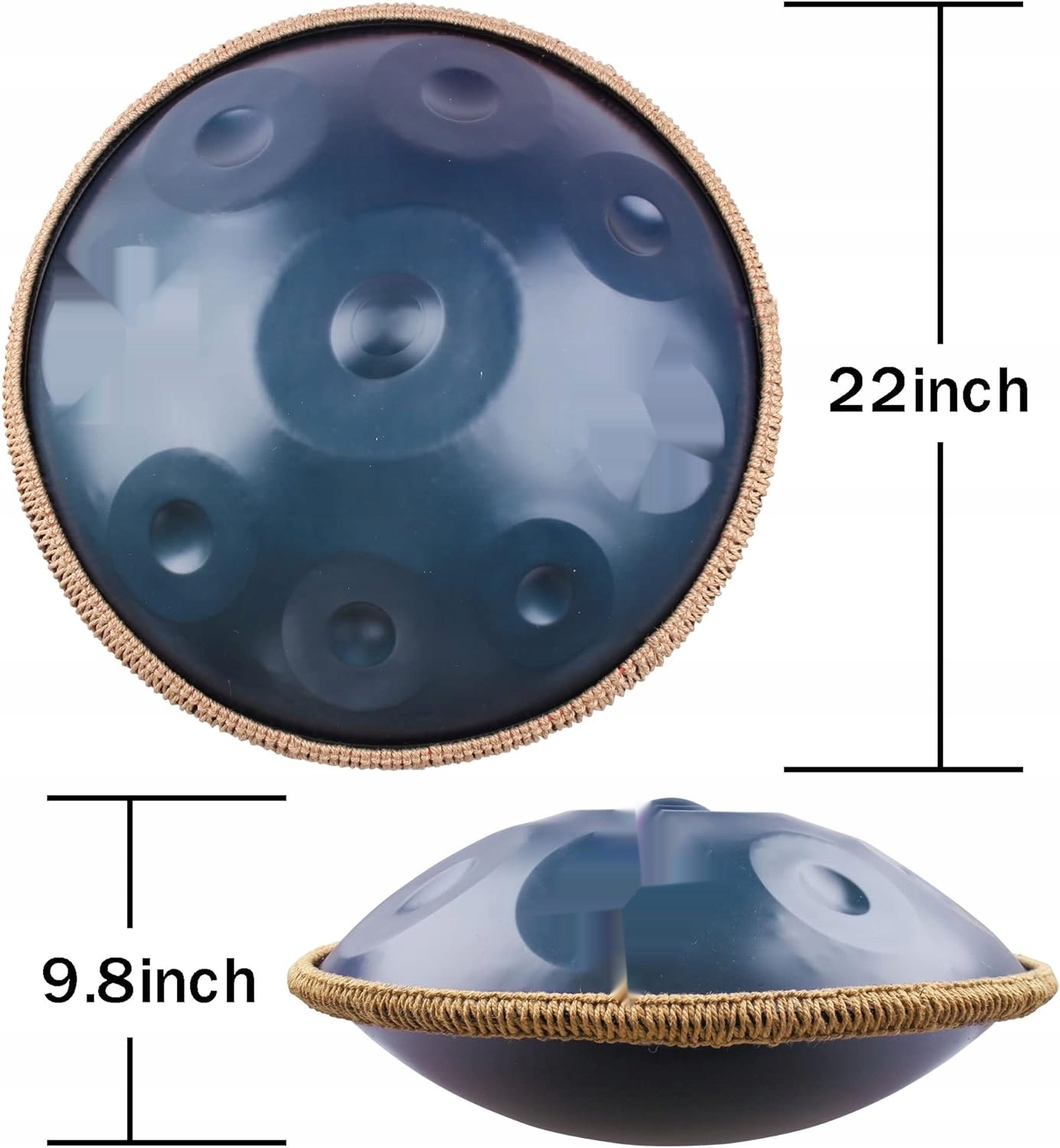 Niebieski Harmonijny Drum Handpan 9 Tonów,22-calowy Hand Pan /1 Kolor niebieski