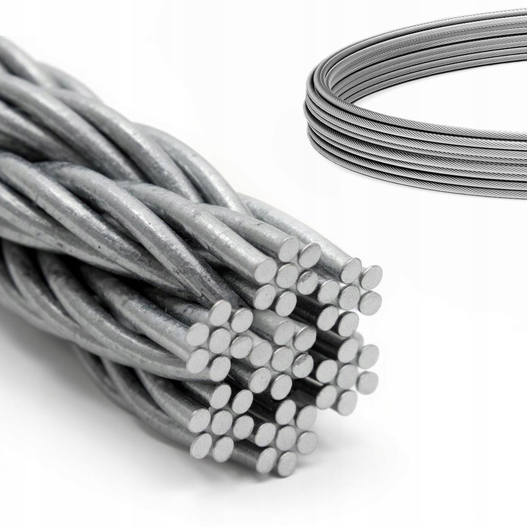 Lina linka stalowa nierdzewna Aisi 316 1,5mm 100m 7x7 kwasoodporna trwała