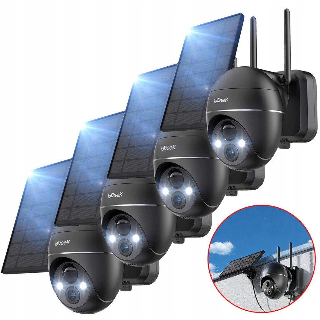 Solární Otočná Wifi Kamera 2K 3MPX Ip Venkovní 9000MAH 4X Zoom Fhd 4KS