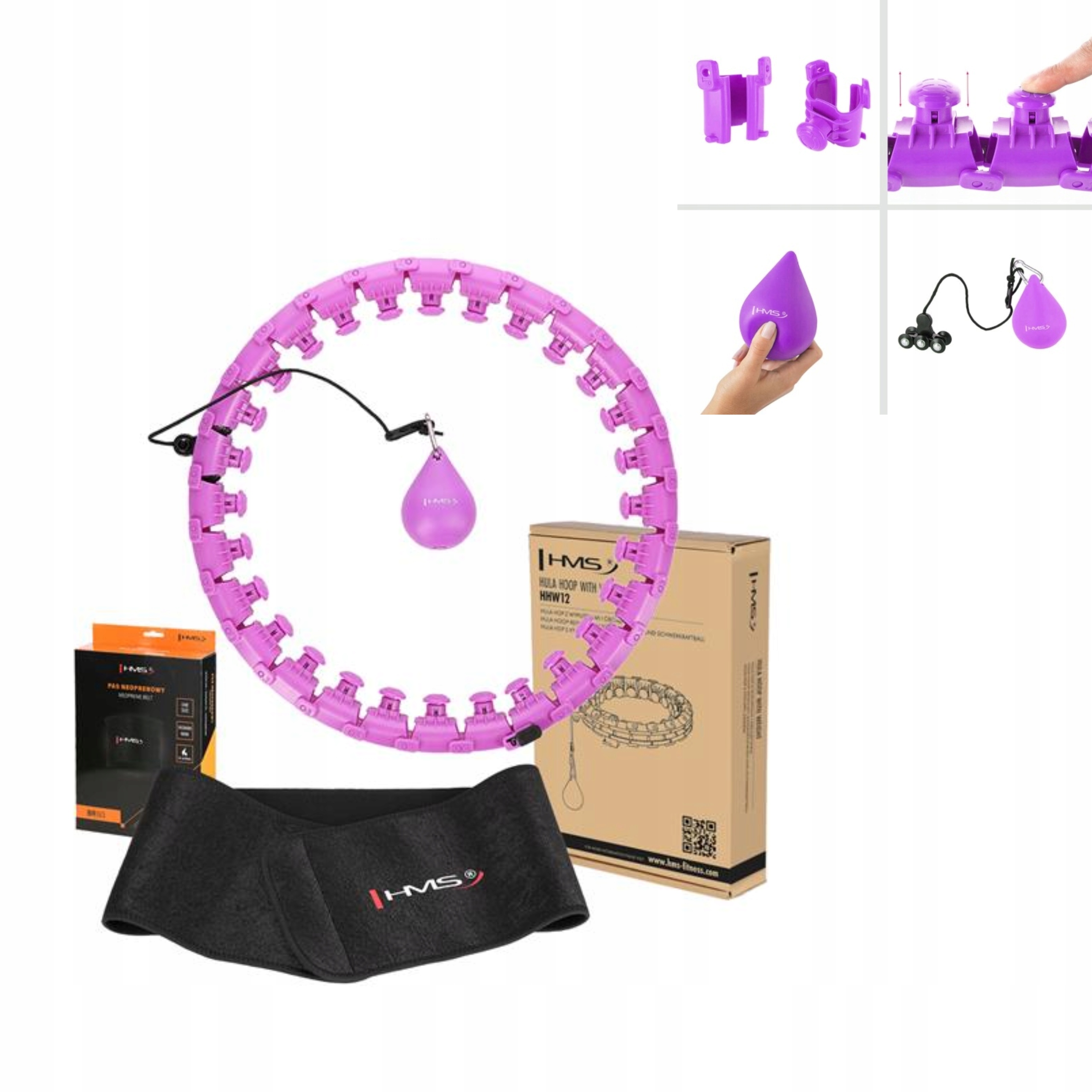 Hula Hoop Magnetické Hms s zeštíhlujícím pásem pro trénink břicha