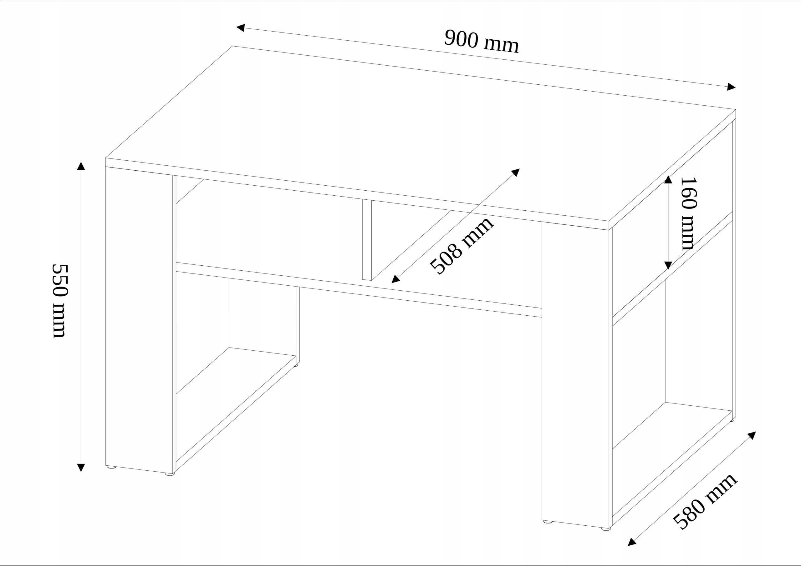 Meble Stolik kawowy ława półka 90x58x55cm produkt polski A-6 ARTISAN