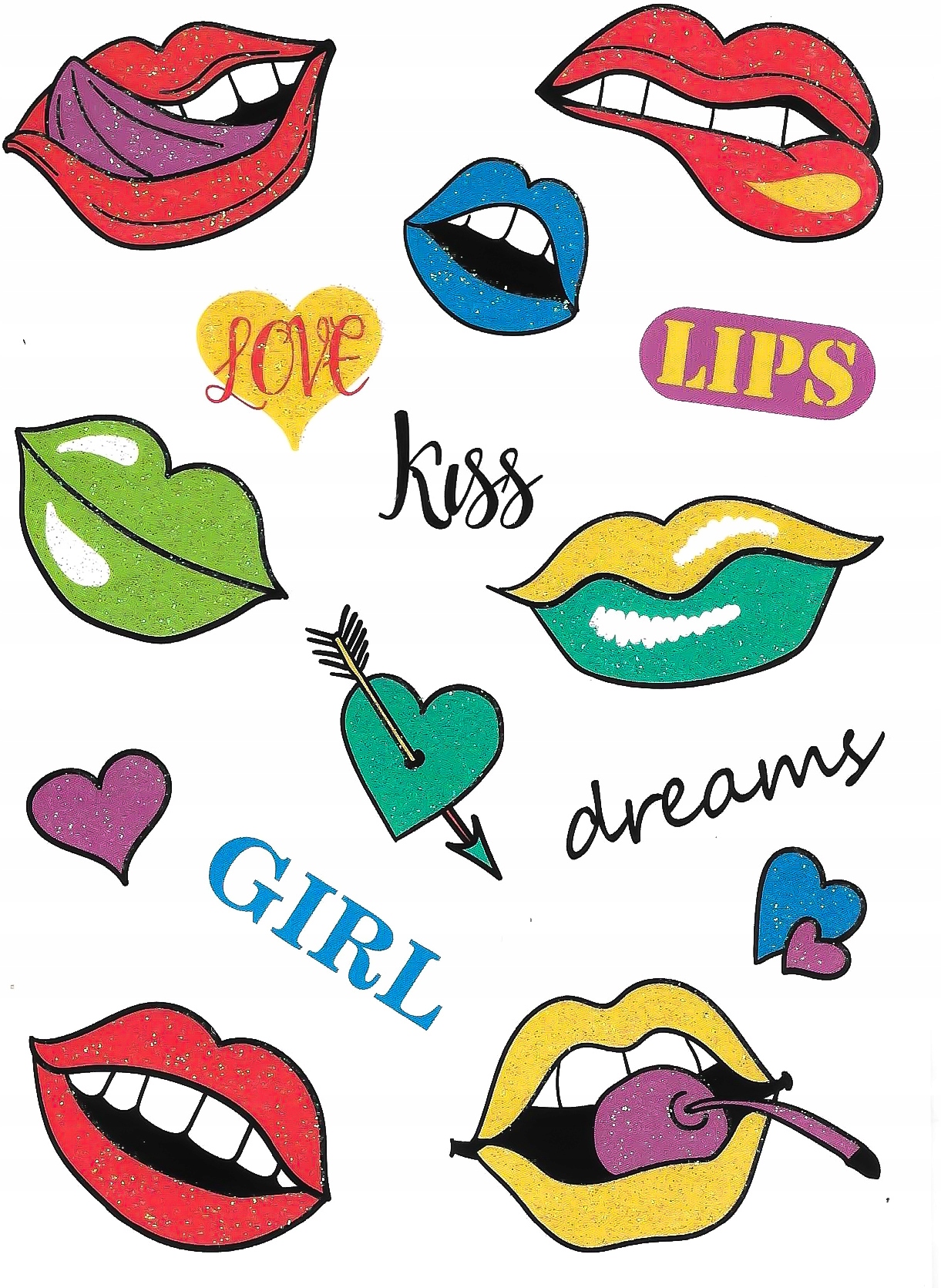 

Tatuaże brokatowe usta napisy