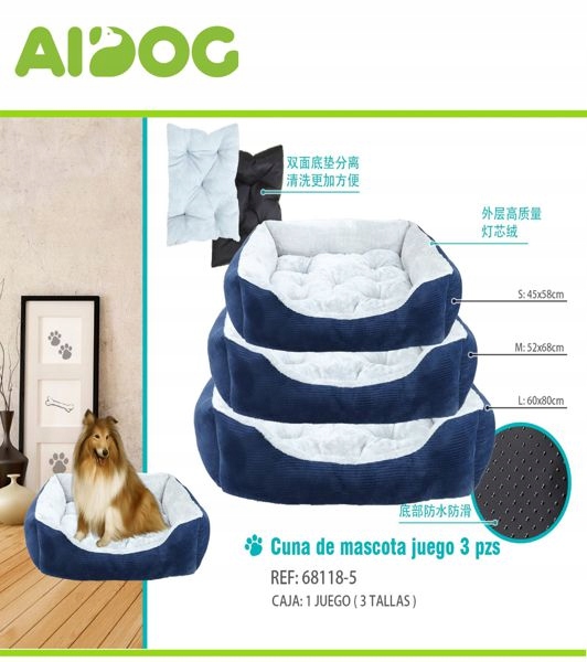 Levně Teplé Pelíšek pro zvířata z Veluru tmavě modrá barva