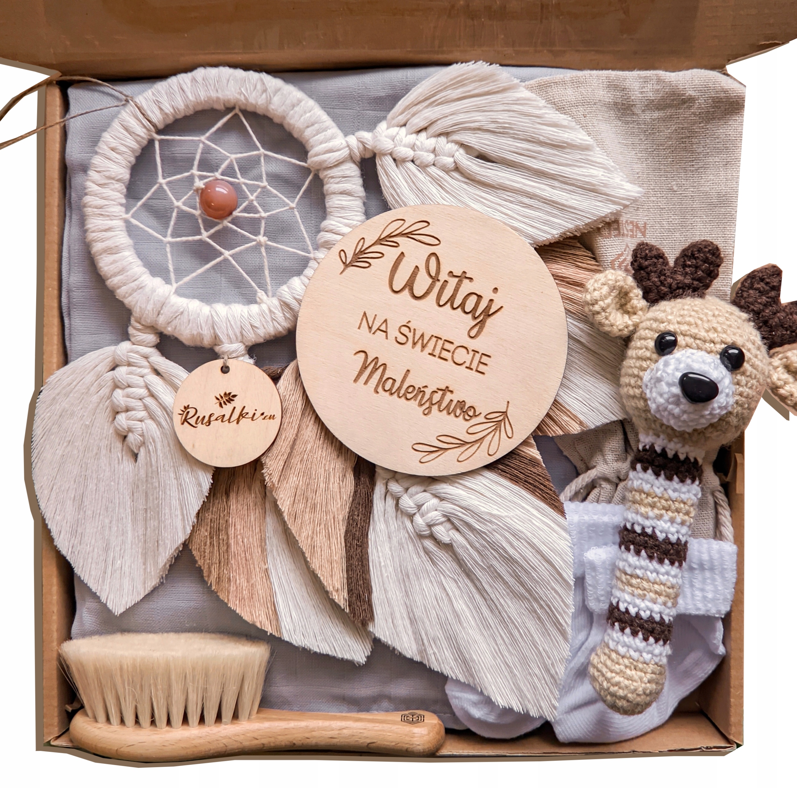 boho set s ruční prací, dárek pro miminko