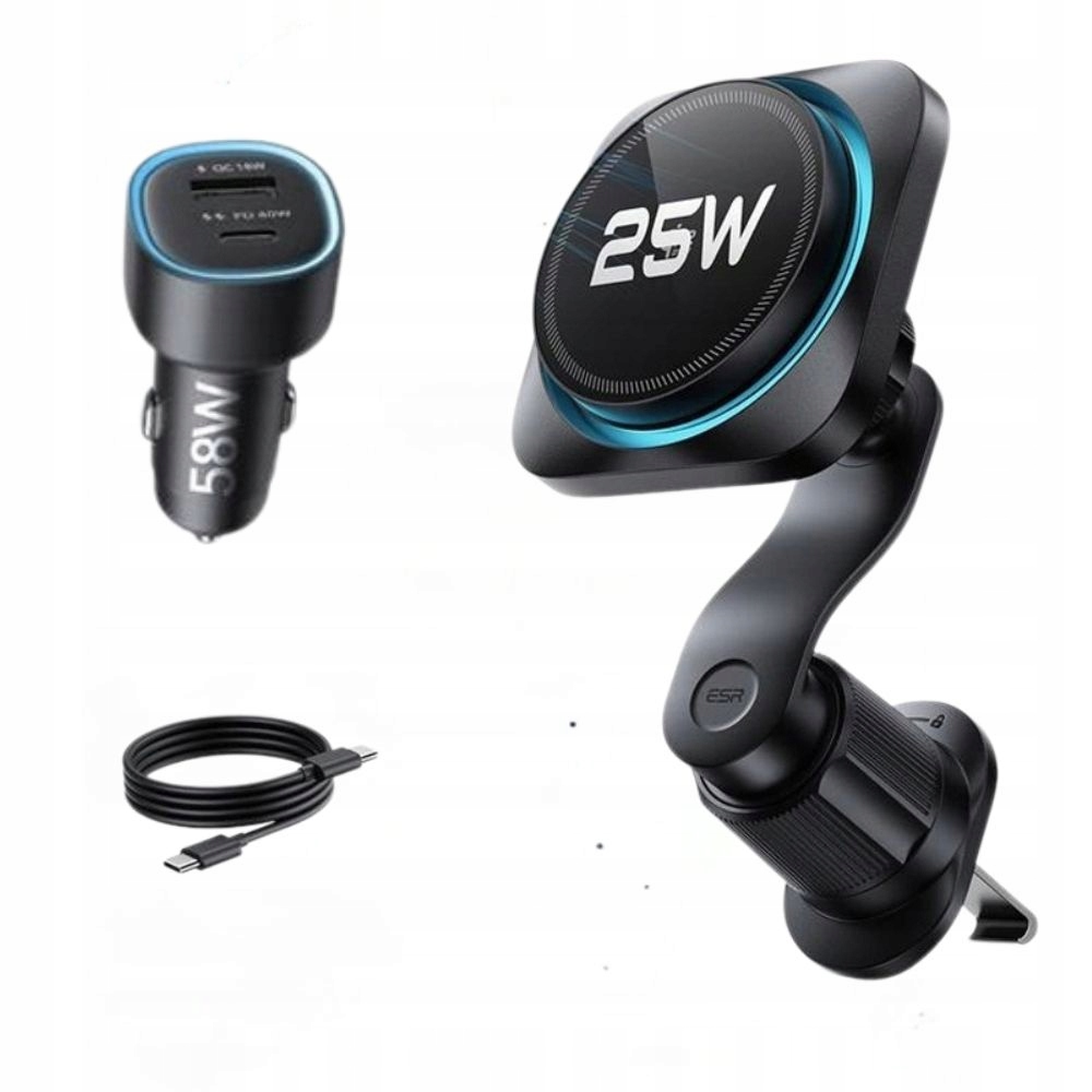 Uchwyt na telefon do samochodu Ładowarka indukcyjna MagSafe 25W Esr Qi2.2