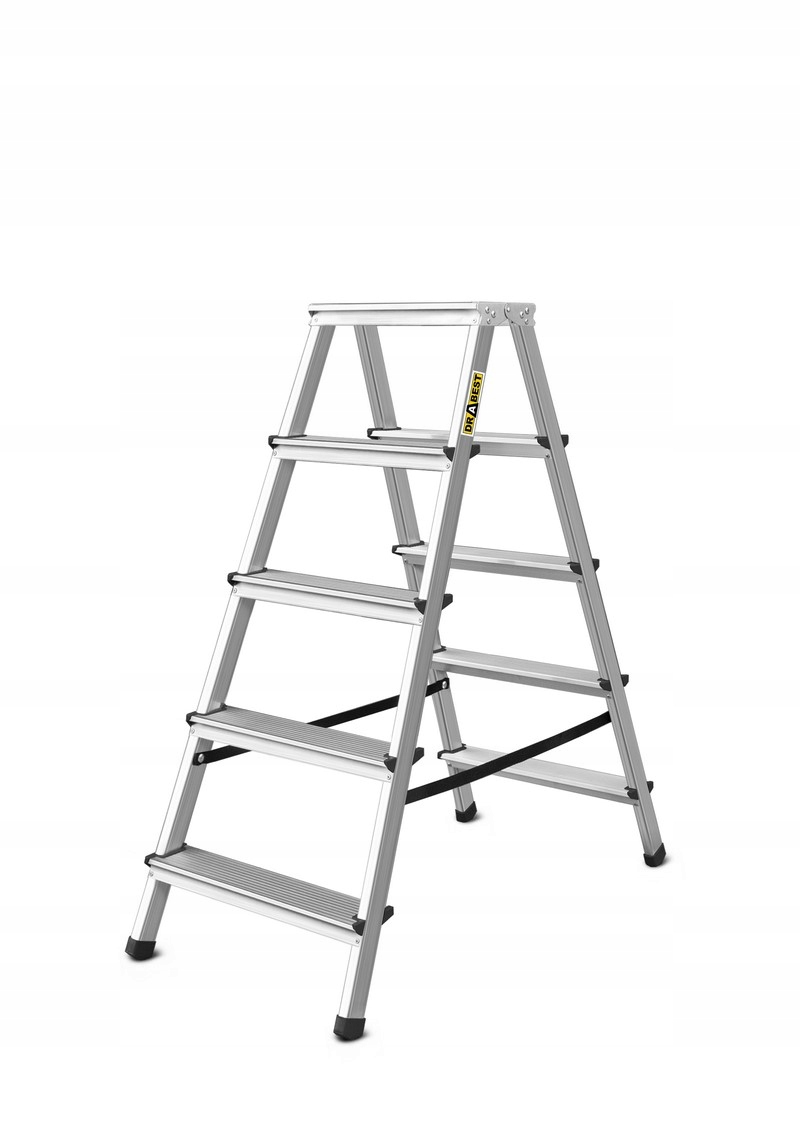 

Drabina dwustronna 5 stopni aluminiowa 150 kg