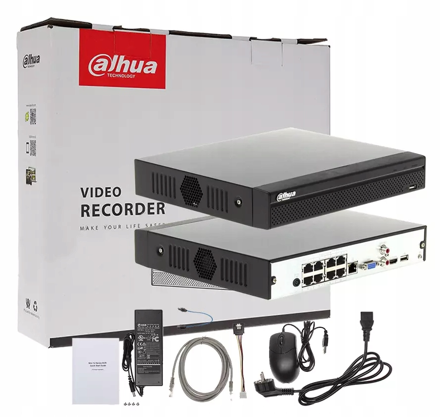 Rejestrator Ip Dahua NVR2108HS-8P-4KS3 8xPOE do 8 kamer do 12Mpx