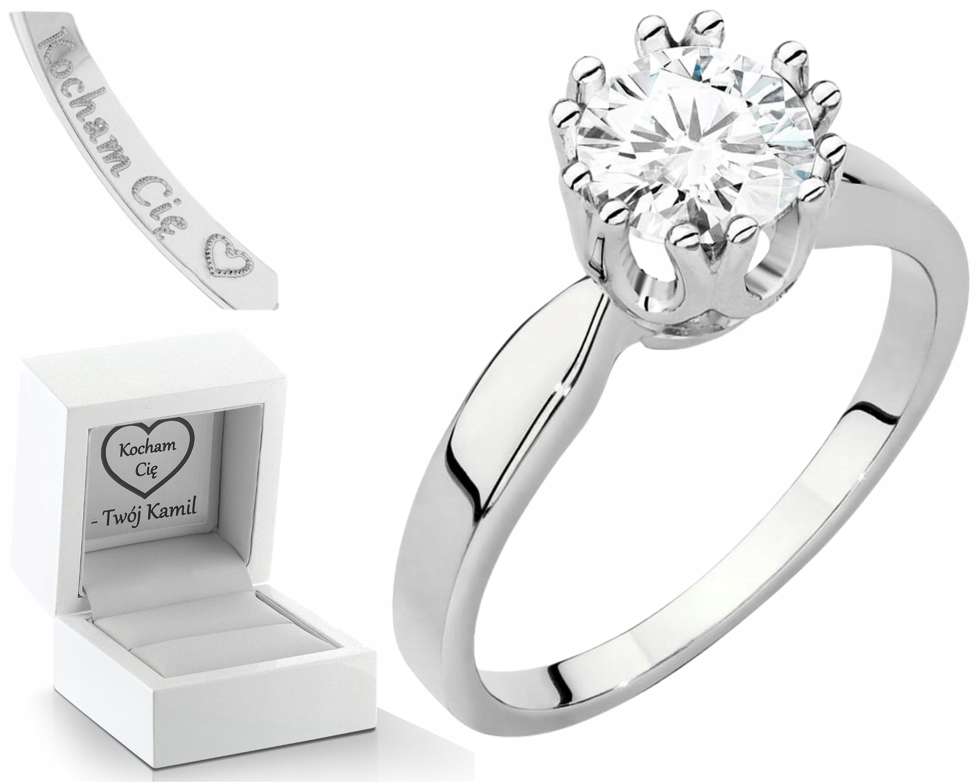 Bohatý Prstýnek Z Bílého Zlata S Briliantem Lab Drtič 585