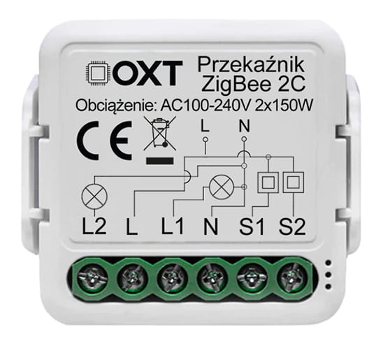 Moduł OXT mini przekaźnik 2 obwody ZigBee TUYA