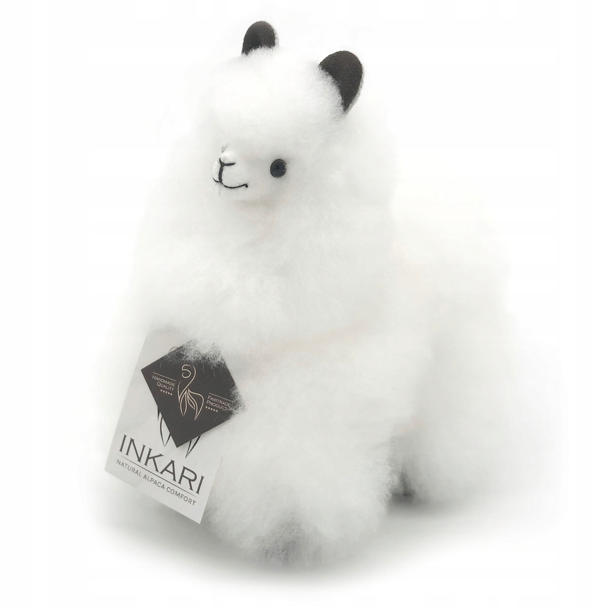 Maskotka z wełny puszysta Alpaka Inkari Naturals Ivory White 23 cm