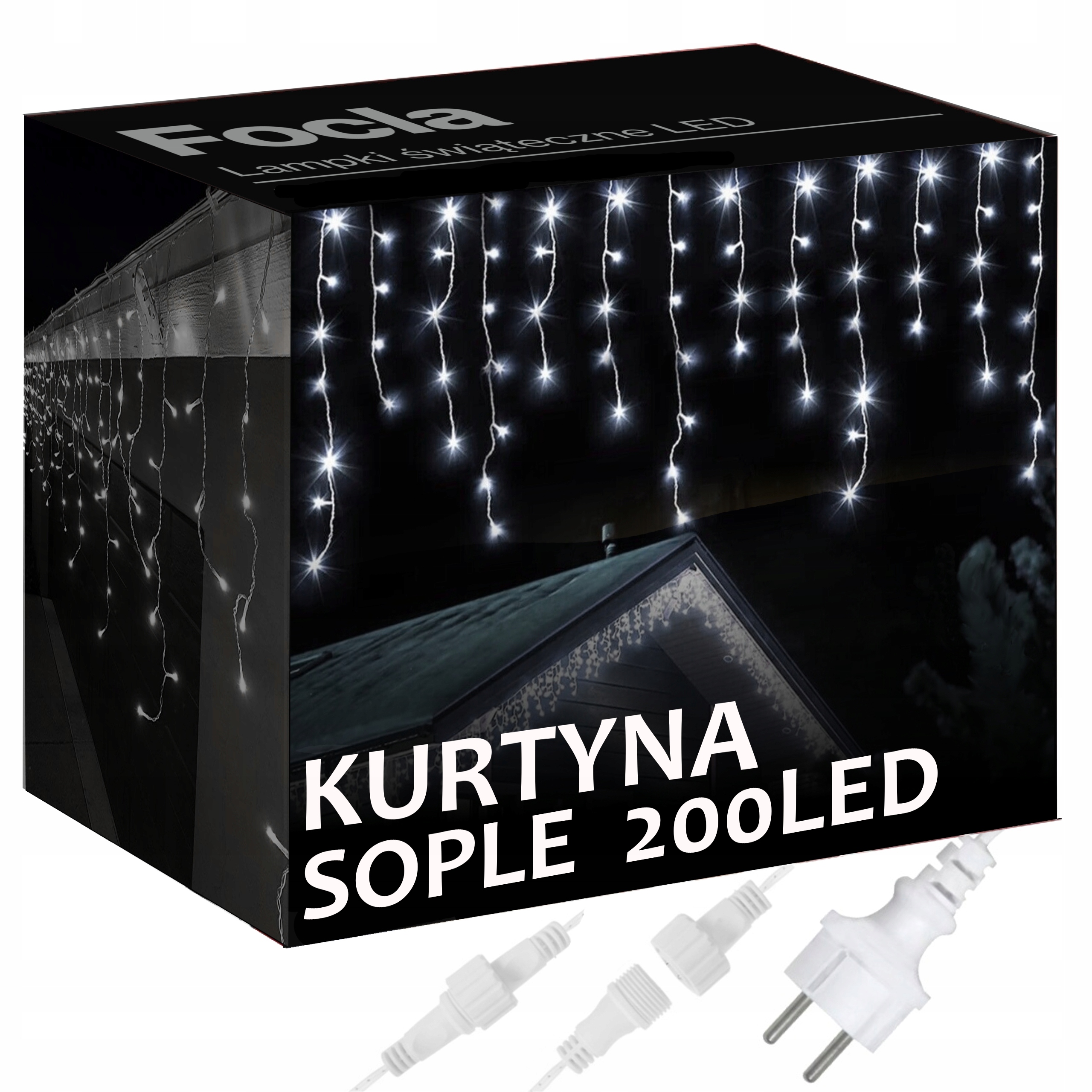SOPLE 200LED LAMPKI ZEWNĘTRZNE IP44 ŚWIATŁO STAŁE KURTYNA GIRLANDA ŚWIETLNA