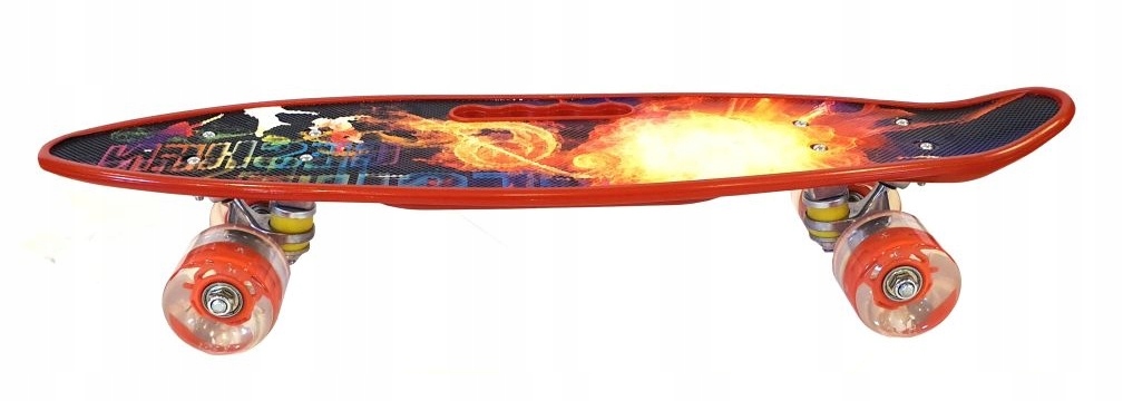 DESKOROLKA FISZKA DESKA KOŁA LED CAŁA ŚWIECĄCA RGB USB FISHBOARD DLA DZIECI Długość decku 59 cm